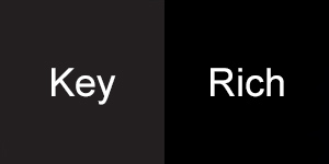 True (key) black compared to rich black. True black looks washed out and faded next to rich black.